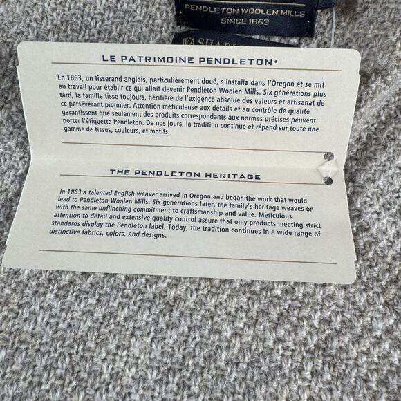 Pendleton Shetland Wool Full Zip Sweater Jacket L Shetland Wool Beige Knit NWT - Picture 9 of 16